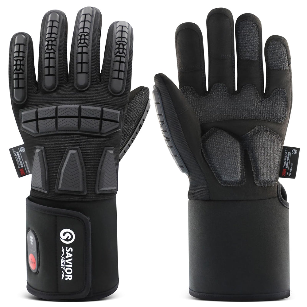 SAVIOR HEAT gloves in action with powered warmth for demanding outdoor work.