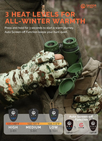 SAVIOR HEAT battery pocket keeps power secure for all-day hunting.