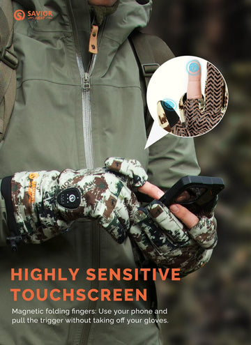 SAVIOR HEAT fingerless design with magnets enables precise trigger feel.