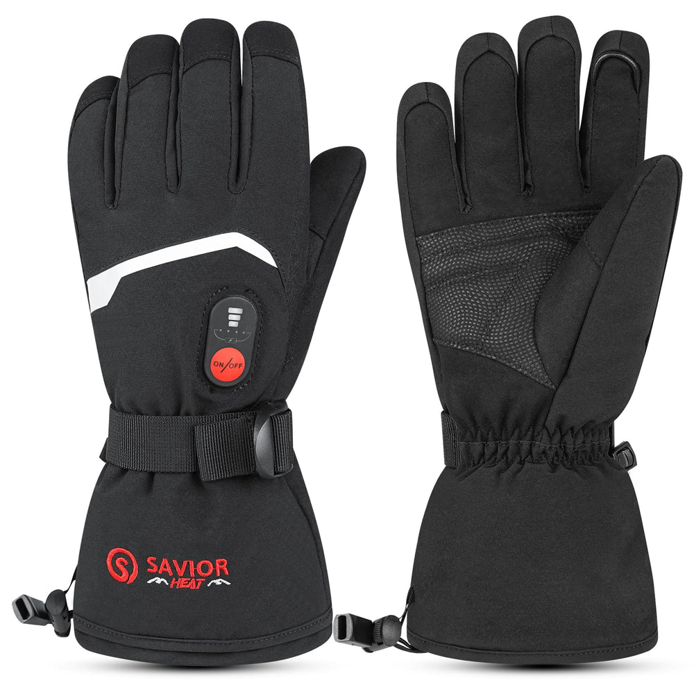 Savior Heat gloves demonstrating full-hand heat-area coverage for warmth