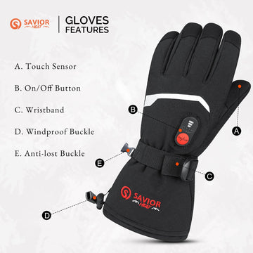 SAVIOR HEAT heated gloves worn in snow during activities for comfortable performance