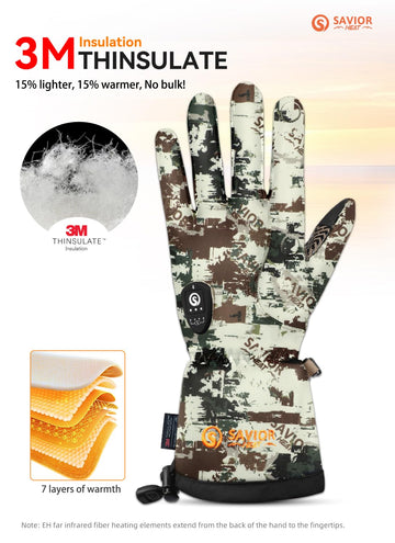 SAVIOR HEAT stealth camo fabric reduces noise to avoid spooking game.