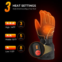 Savior Heat gloves touchscreen fingertips allow device use without removing gloves.