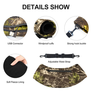 Savior Heat hand muff adjustable waist belt ensures a secure fit.