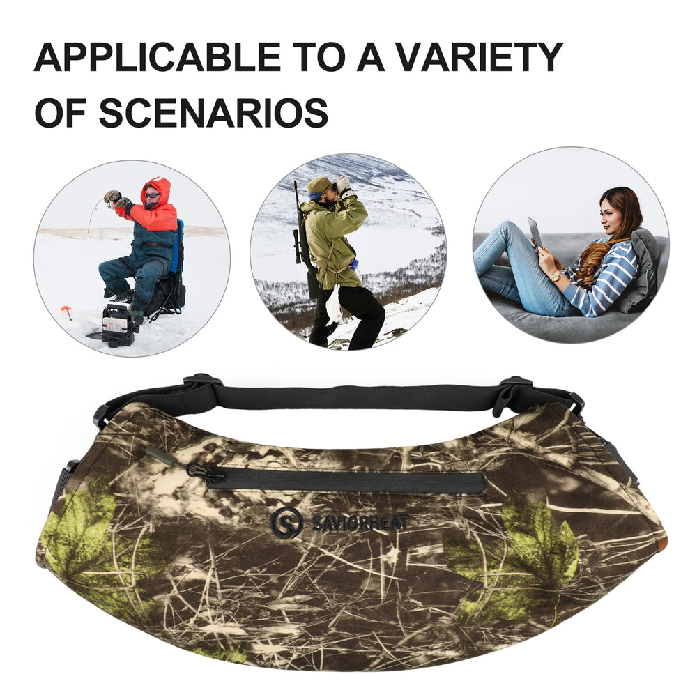 Savior Heat hand muff ideal for photography, hunting, golf and winter sports.