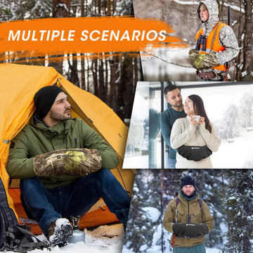 SAVIOR HEAT hand muff with wide outer pocket for quick access and warmth.