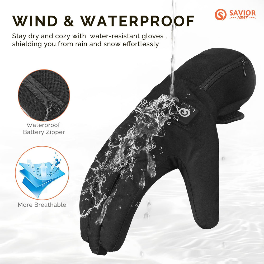 SAVIOR HEAT gloves windproof and water-resistant outer layer for outdoors