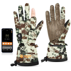 Savior Heat heated gloves camouflage front view showing all-weather warmth for hunting