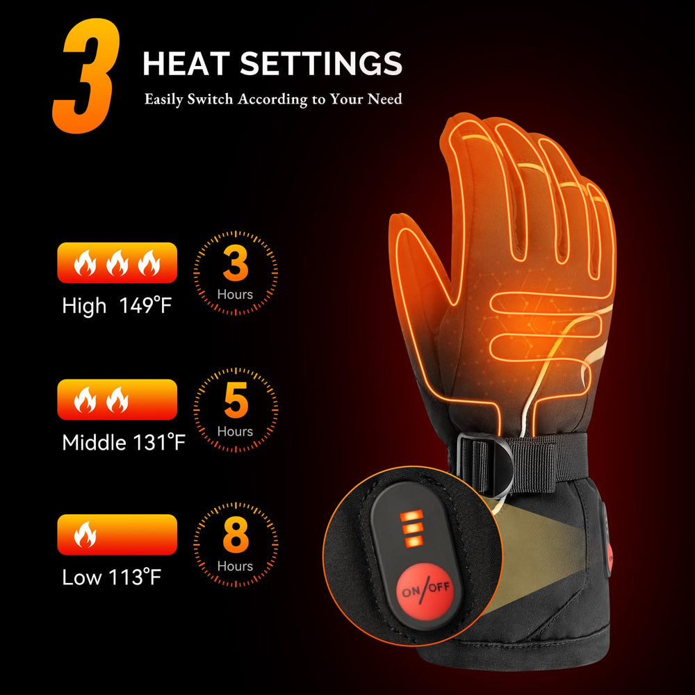 SAVIOR HEAT heated gloves on snowy trail for extended outdoor warmth.