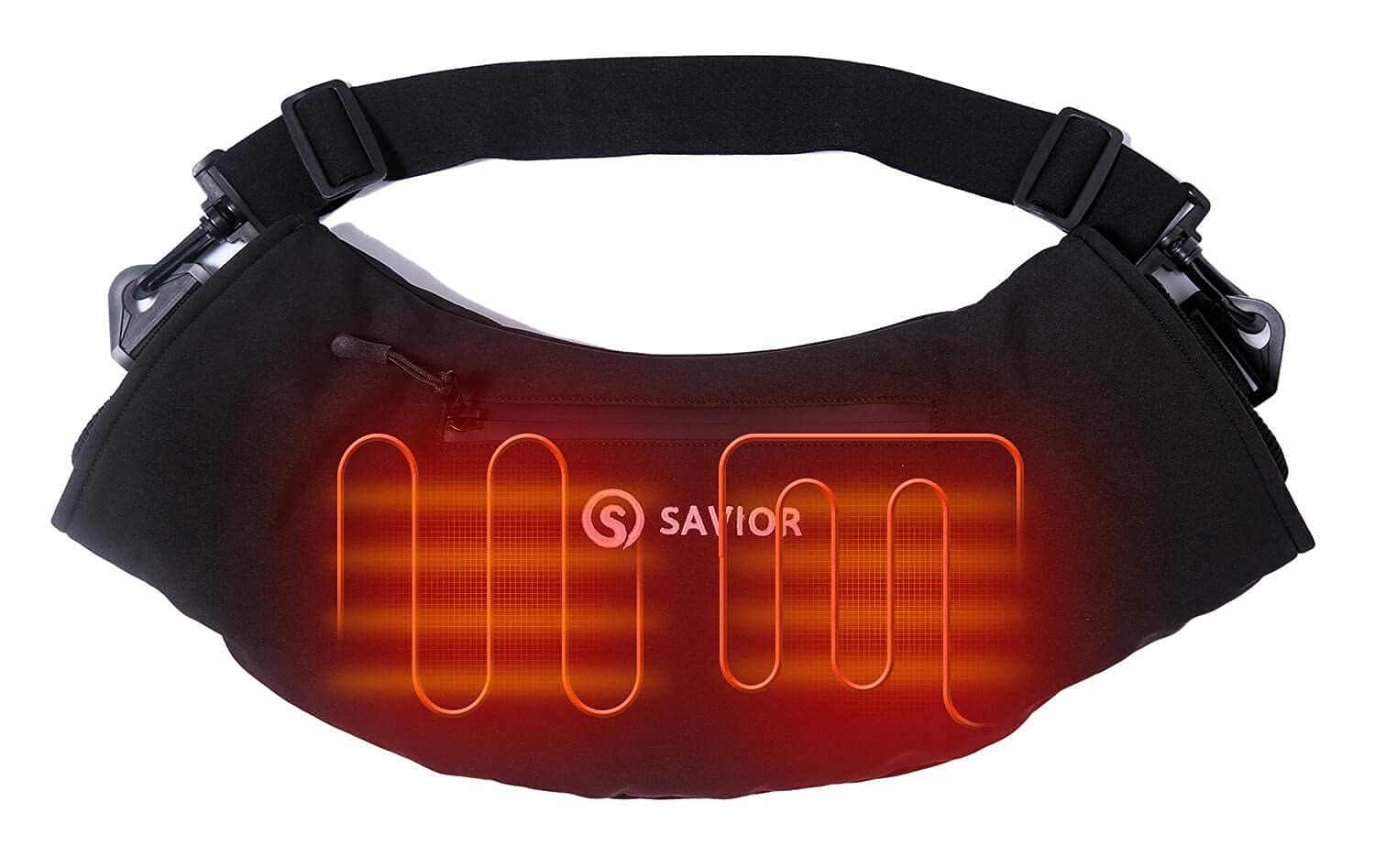 SAVIOR HEAT heated hand muff back heat area delivers fast warmth during outdoor hunts.