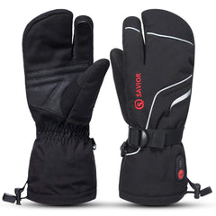 SAVIOR HEAT heated mittens back-of-hand heat for all-day warmth on the slopes.