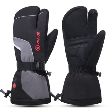 SAVIOR HEAT heated mittens show thumb and back heat for balanced warmth.