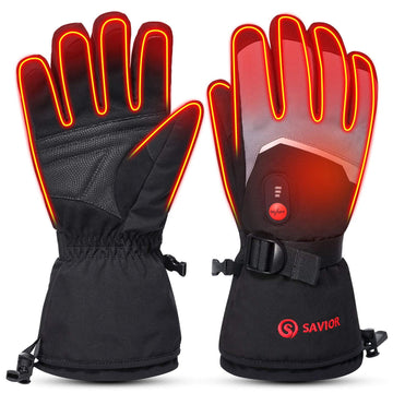 SAVIOR HEAT heated ski gloves with full hand coverage for all-day warmth