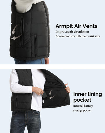 SAVIOR HEAT vest waterproof pockets keep valuables dry while moving