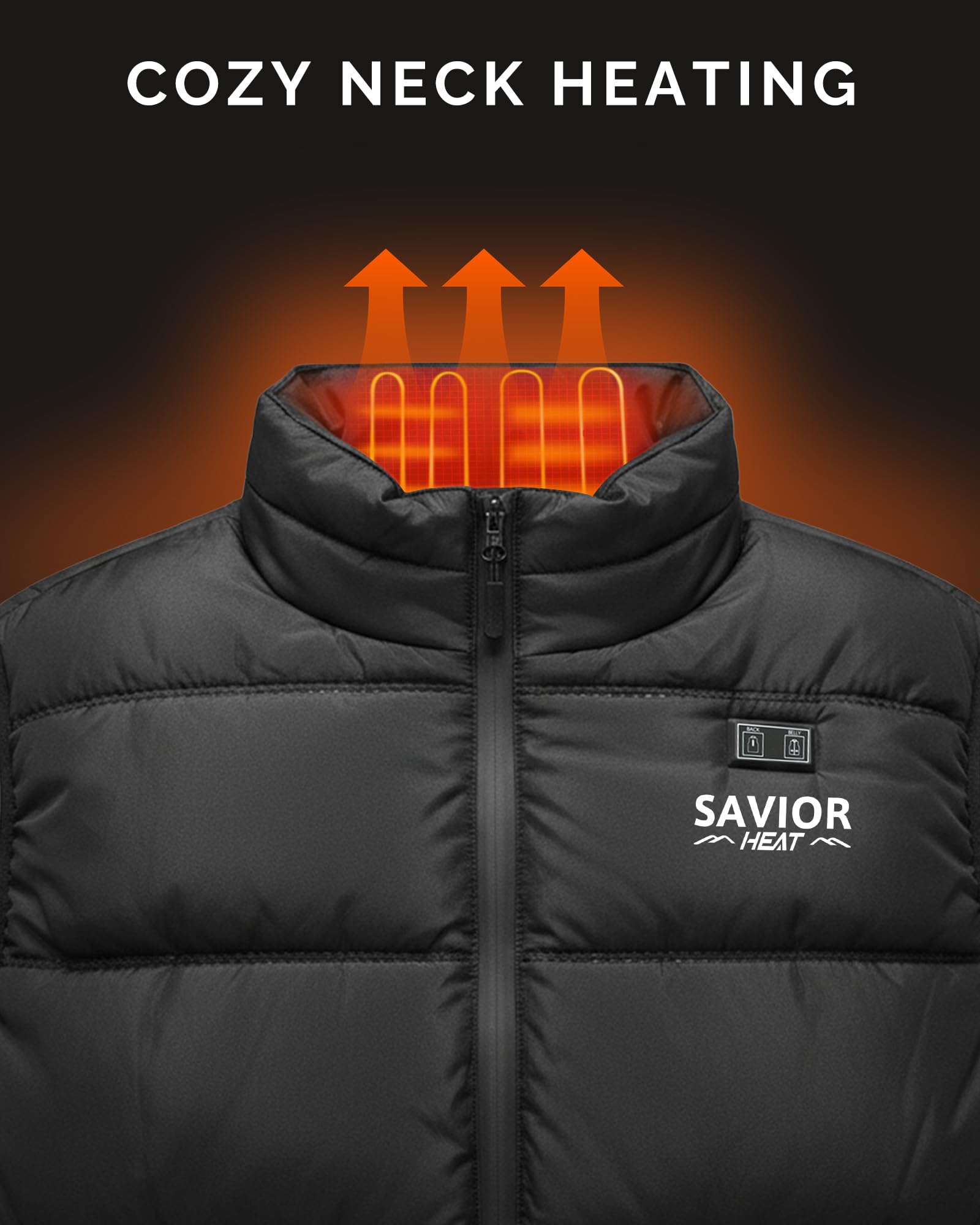 SAVIOR HEAT men's heated vest in action while hiking in cold weather