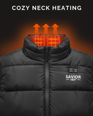SAVIOR HEAT men's heated vest in action while hiking in cold weather