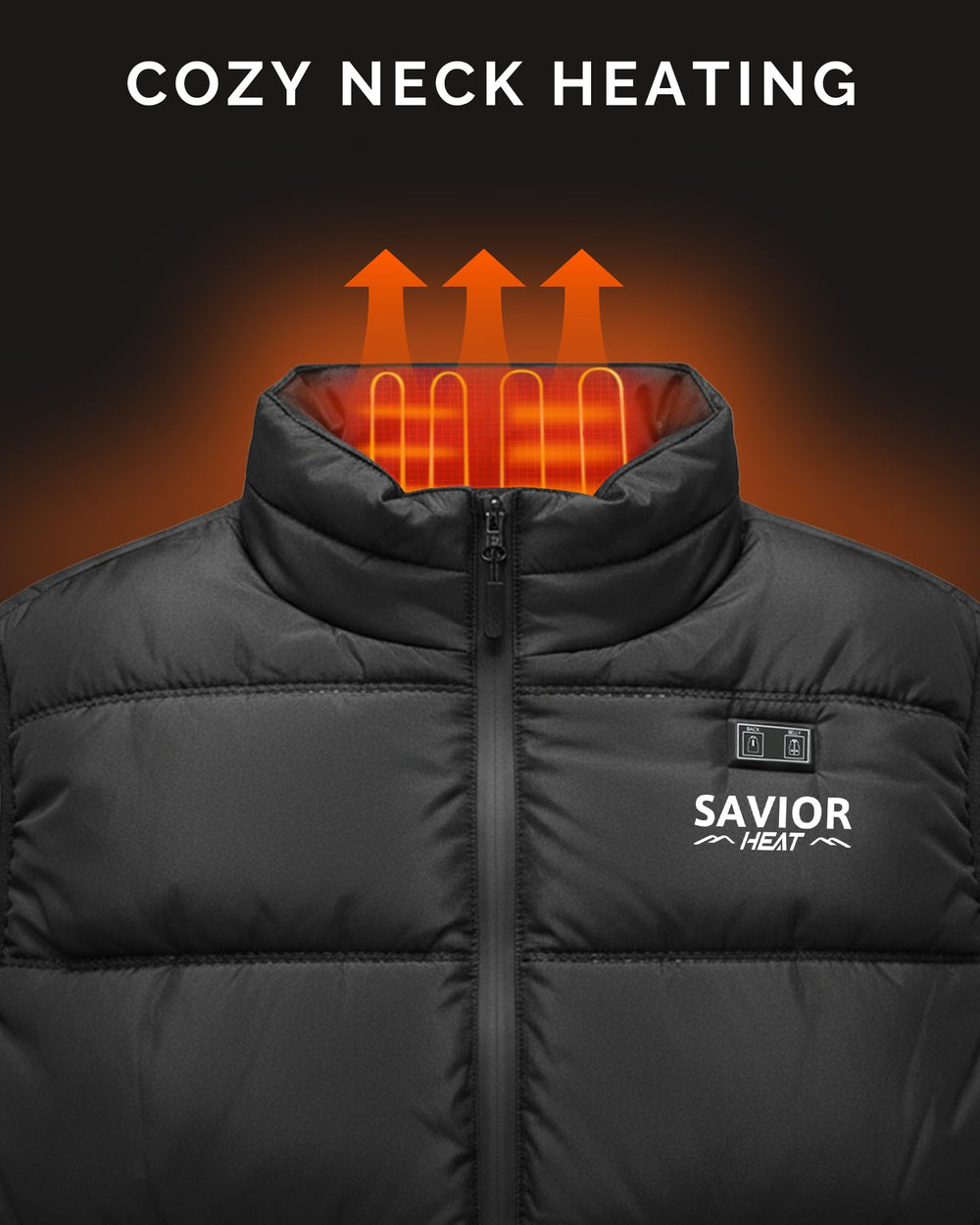 SAVIOR HEAT men's heated vest in action while hiking in cold weather