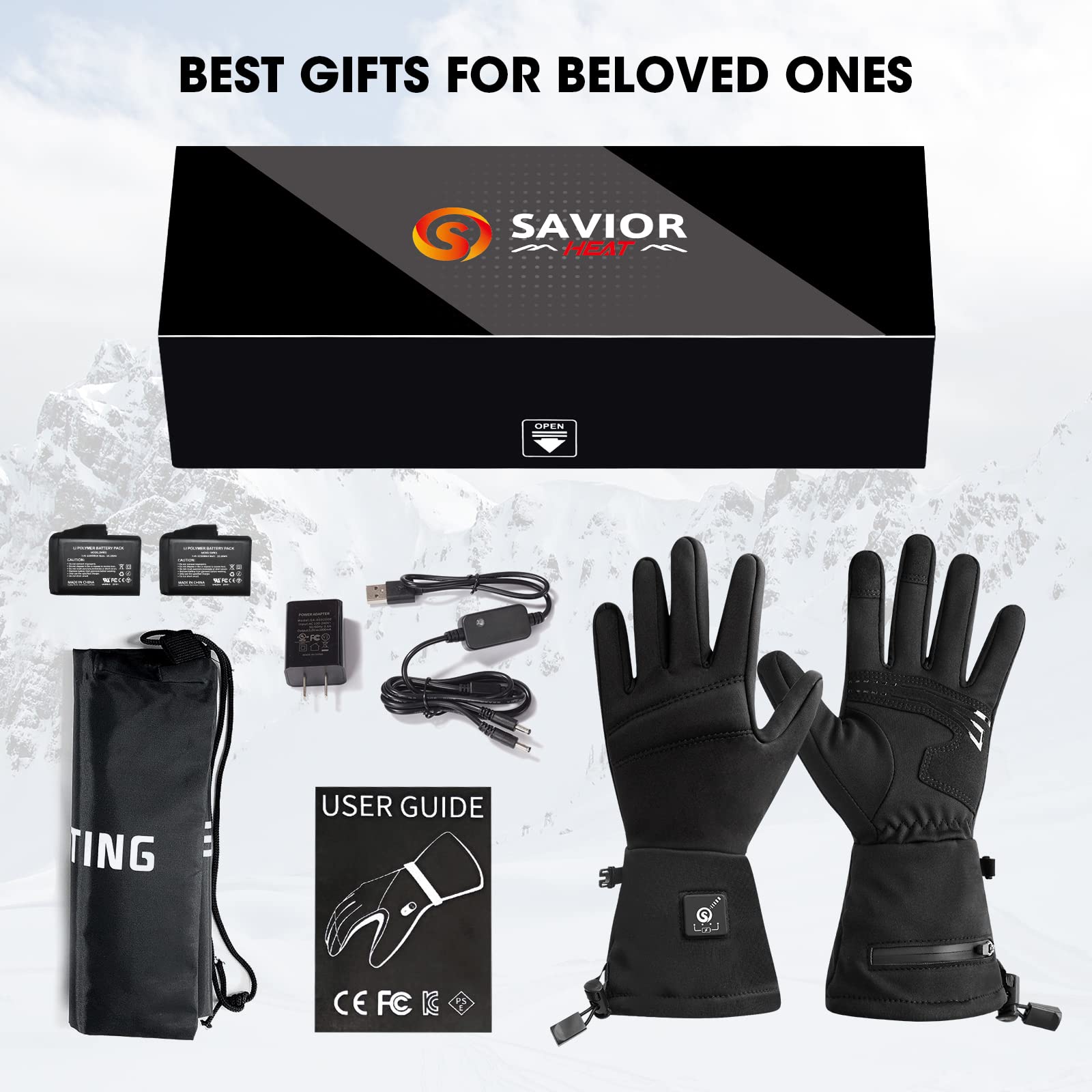SAVIOR HEAT S18 gloves featuring anti slip silicone palm grip