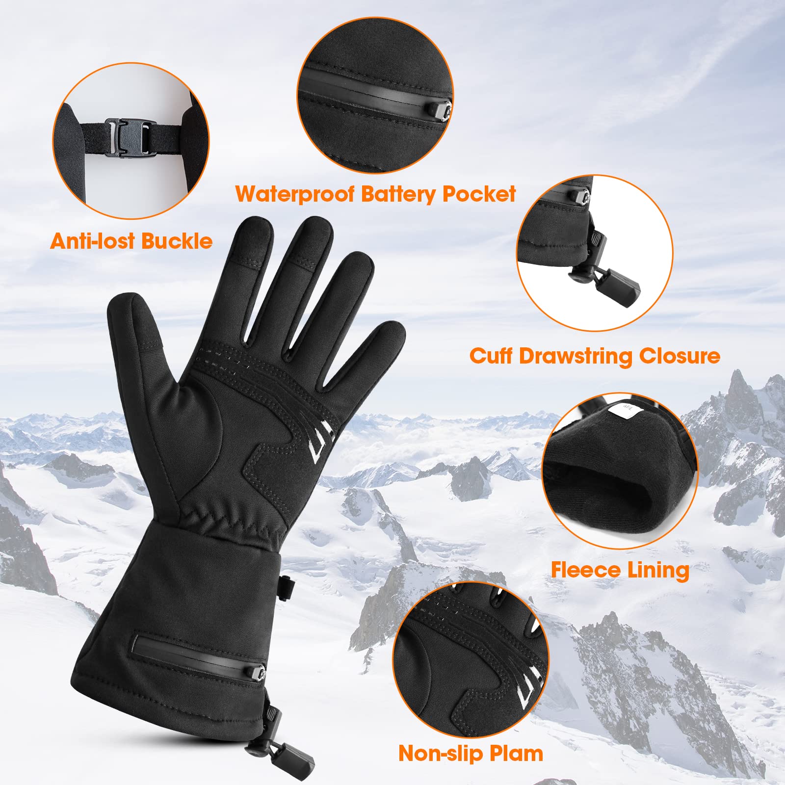 SAVIOR HEAT S18 gloves with wide heating area across back of hand and fingers