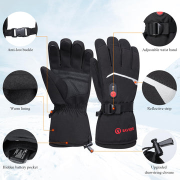 SAVIOR HEAT S66B gloves water-repellent fabric for snowy days.