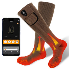 SAVIOR HEAT heated socks close-up texture highlighting merino wool warmth and moisture-wicking.