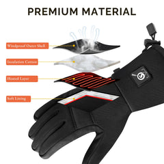 Savior Heat thin heated gloves touchscreen fingertips enable device use outdoors.