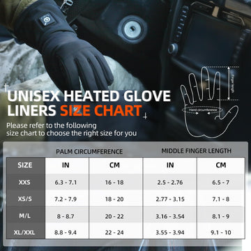 SAVIOR HEAT heated glove liner using touchscreen-friendly fingertips for phone access.
