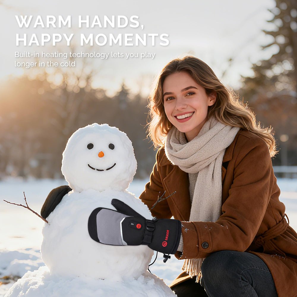 SAVIOR HEAT windproof and water-resistant shell keeps hands dry