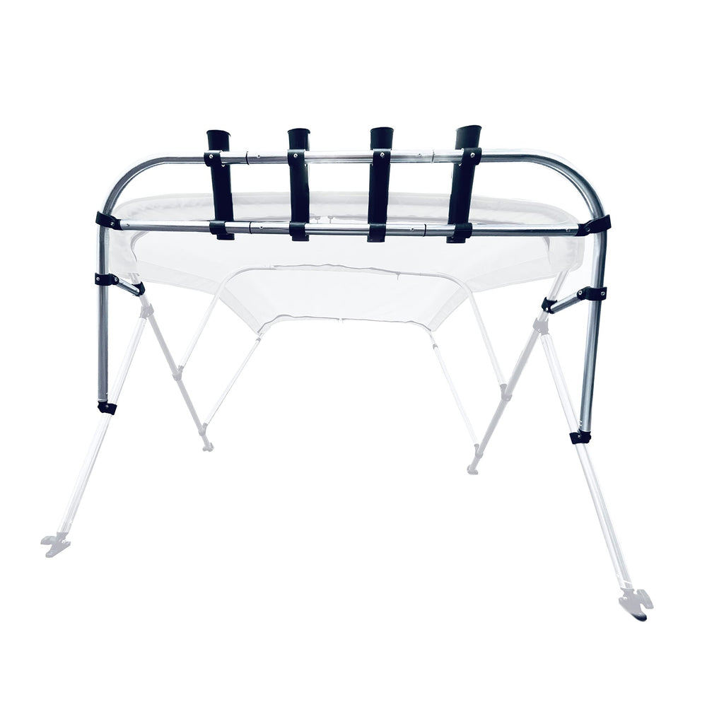 Savvycraft bimini-top attachment rod holder secures fishing rods on deck