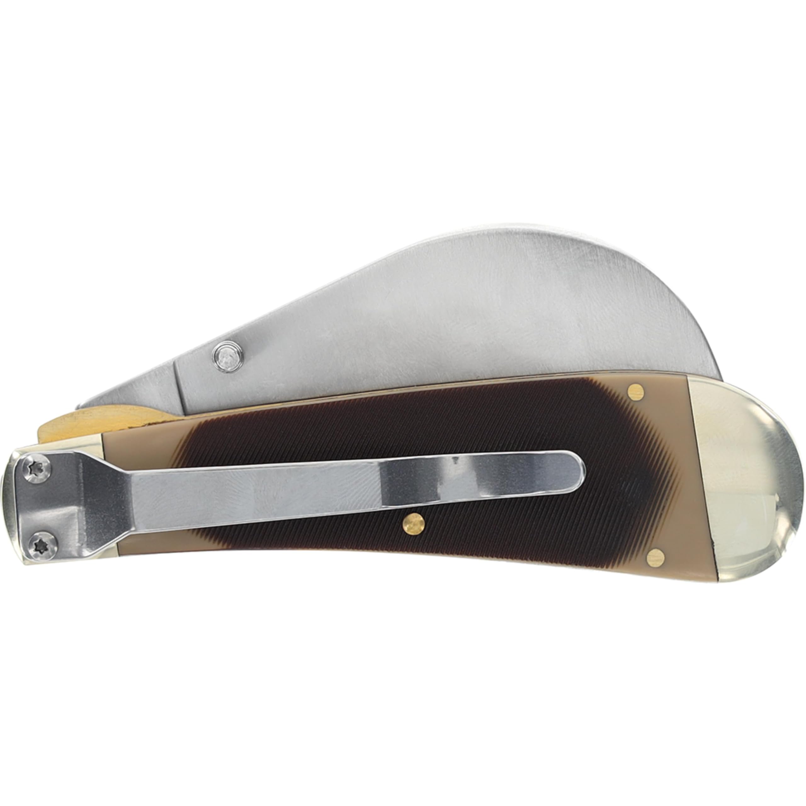 Sawcut handle knife with nickel silver pins and bolsters