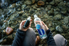 Sawyer Micro Squeeze connected to hydration tube for hands free sipping