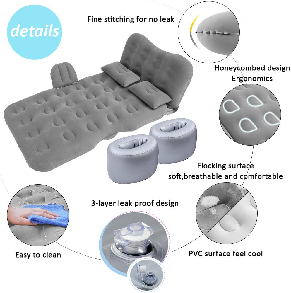 Saygogo pillows for travel mattress enhance neck support during roadside naps.