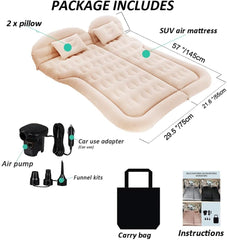 SAYGOGO SUV air mattress inflating action demonstrates quick setup for on-the-go adventures.