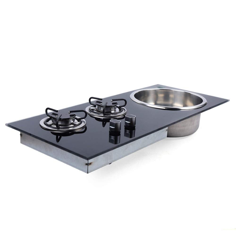 SBPKMARSCT gas stove with two burners and sink for RV use
