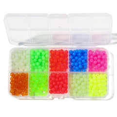 Assorted 10 colors of 5mm glow-in-the-dark fishing beads
