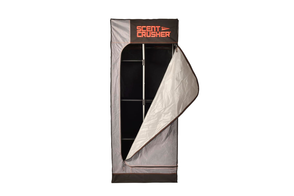 Scent Crusher Locker Lite showing dimensions 28x69 for compact storage