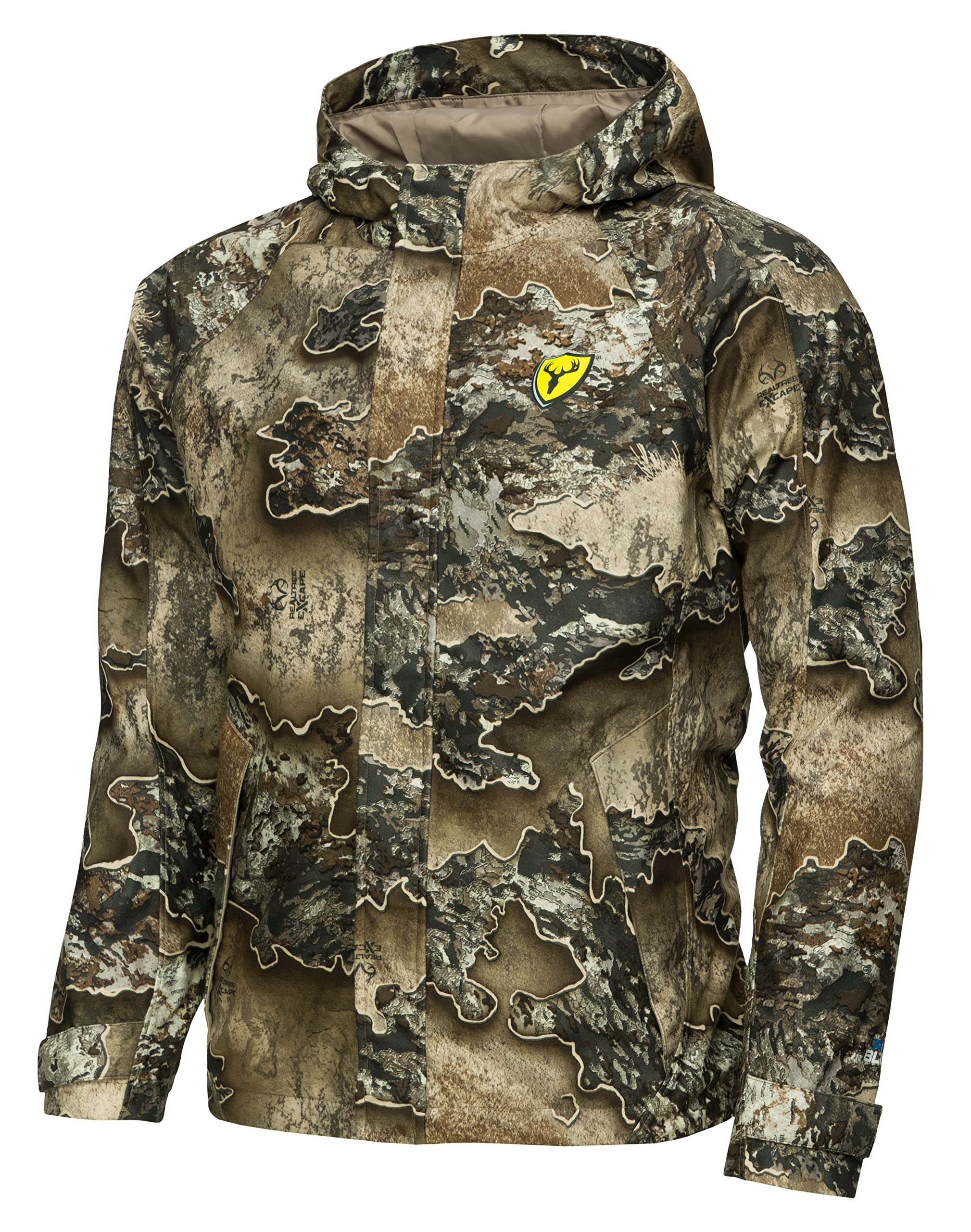 SCENTBLOCKER Drencher hood detail with adjustable fit for storm protection.