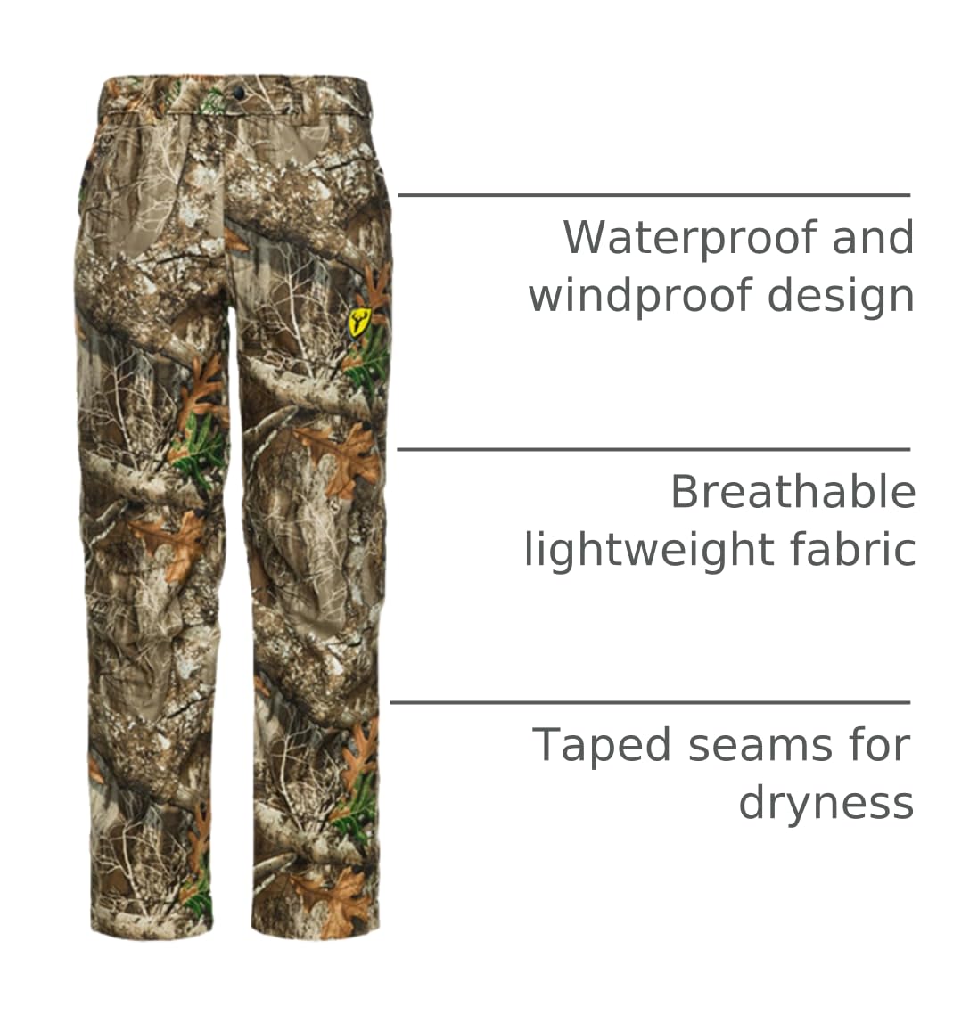 SCENTBLOCKER Drencher pants elastic waist close-up demonstrates secure fit