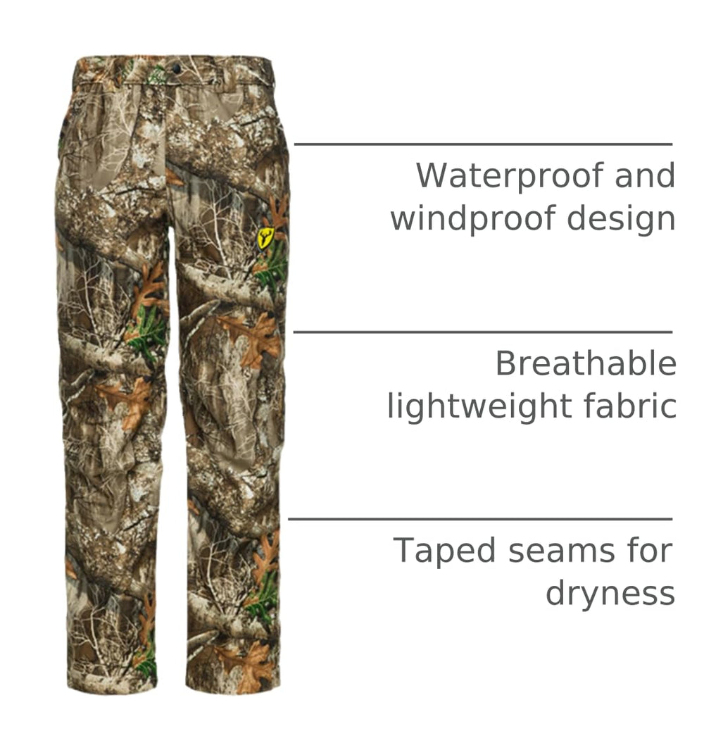 SCENTBLOCKER Drencher pants elastic waist close-up demonstrates secure fit
