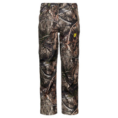 ScentBlocker Drencher pants Mossy Oak front view shows waterproof protection in action.