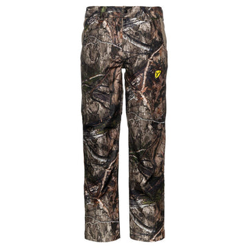 SCENTBLOCKER Drencher pants left-front view highlights waterproof camo fabric for all-weather hunts