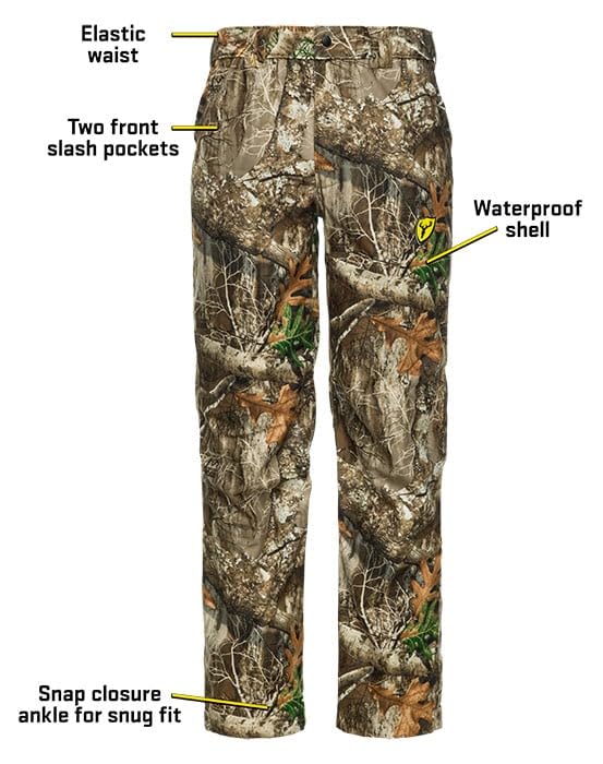 SCENTBLOCKER Drencher pants waterproof zipper detail for quick on/off