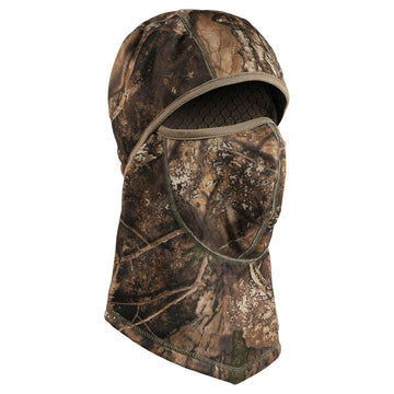 SCENTBLOCKER Shield S3 headcover provides wind and sun protection in rugged outdoor hunts.