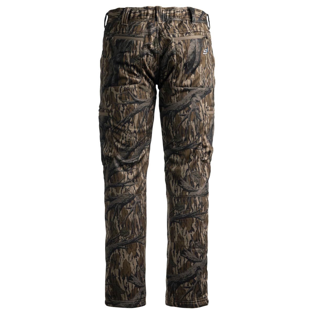 SCENTBLOCKER Silentec pants side view highlights flexible knees for quiet movement.