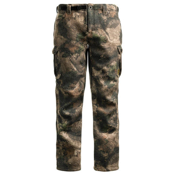 ScentBlocker Shield Series Wooltex Pro pants camo, highlighting warmth without bulk for all-day comfort.