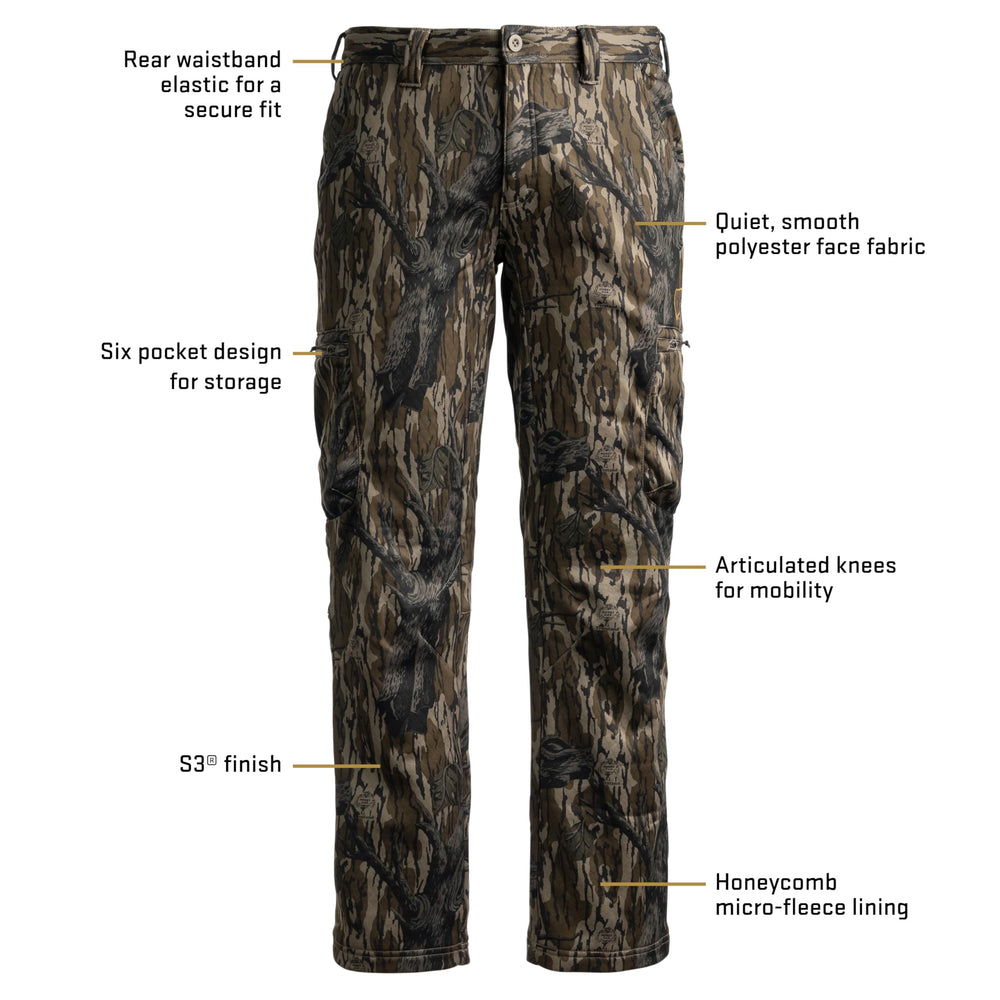 SCENTBLOCKER Shield Silentec midweight pants, articulated knees, enhanced mobility for stalking.