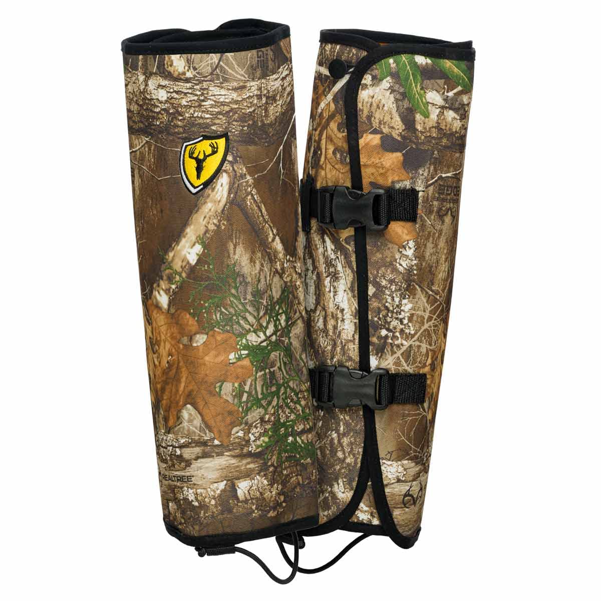SCENTBLOCKER Snake Gaiters worn over boots for rugged hiking protection.