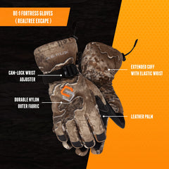ScentLok BE1 Fortress leather palm grips for secure handling during hunts.