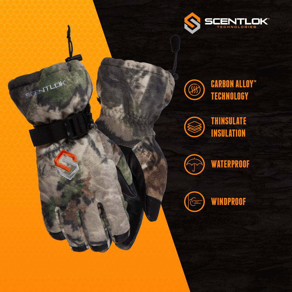 ScentLok BE:1 fortress leather palm grip detail for secure handling.
