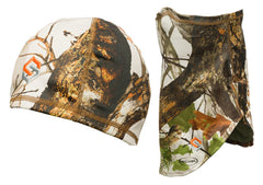 ScentLok lightweight camo beanie and gaiter in Vertigo Grey for odor control and quiet movement.